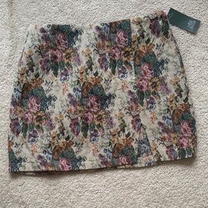 wild fable Floral Tapestry Mini Skirt - Pink, Green & Cream